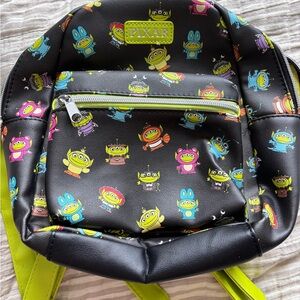 Loungefly Black and Neon Alien Backpack
